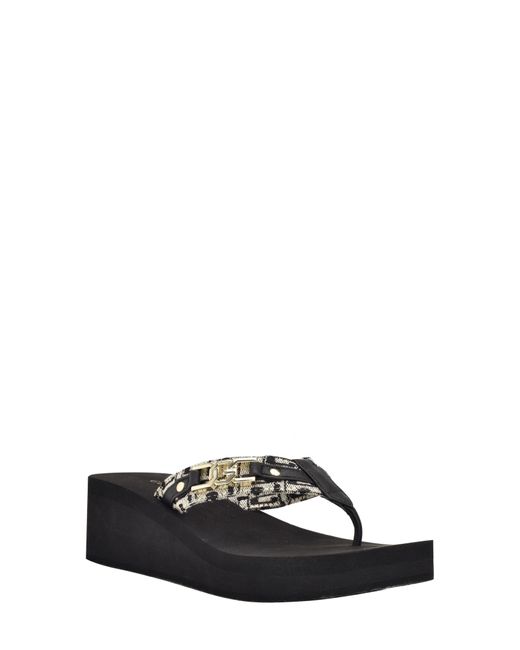 guess siarra wedge flip flop