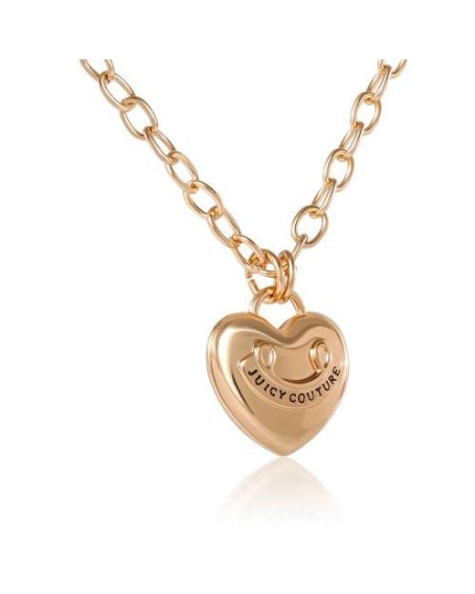 Juicy Couture Metallic Tone Heart Pendant Necklace
