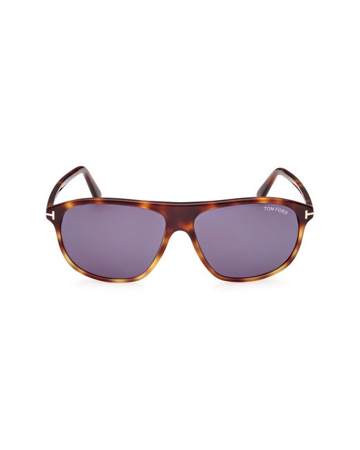 Tom Ford Purple Prescott 60mm Square Sunglasses for men