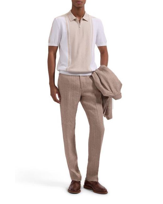 Bugatchi Multicolor Quarter Zip Polo Sweater for men