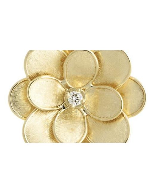 Marco Bicego Metallic Petali 18k Yellow Gold & Diamond Large Flower Pendant Necklace