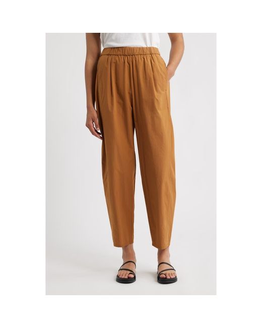 Eileen Fisher Brown Pleated Lantern Ankle Pants