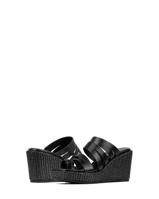 Donald J Pliner Black Annamaria Platform Wedge Slide Sandal