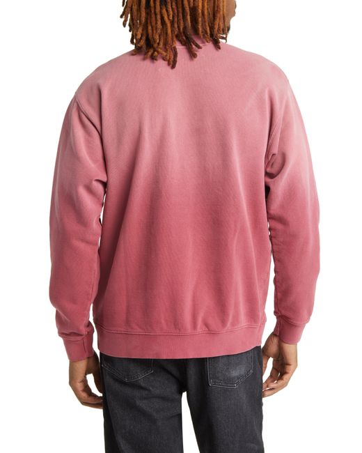 One Of These Days Red Wild West Ombré Cotton Graphic Sweatshirt for men