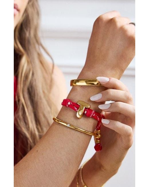 BaubleBar Red Knotty Initial Bracelet