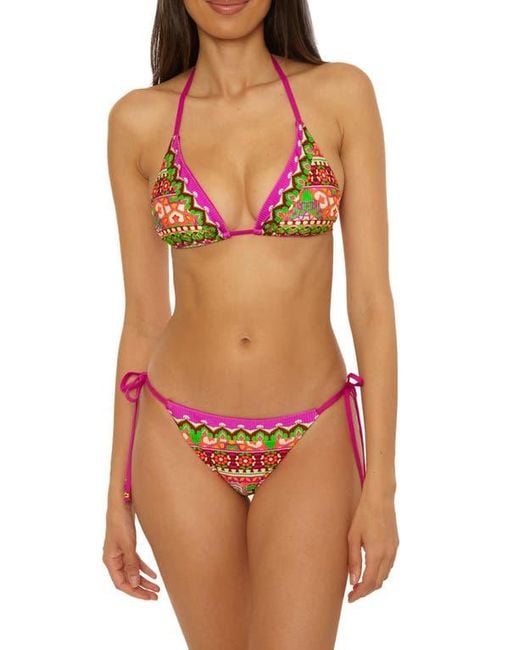 BCA by Rebecca Virtue Multicolor Moroccan Side Tie Bikini Bottoms