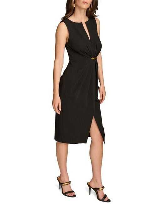 Donna Karan Black Caddy Crepe Midi Dress
