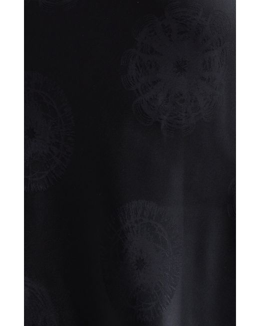 Coperni Black Cymatics Jacquard Satin & Lace Slipdress