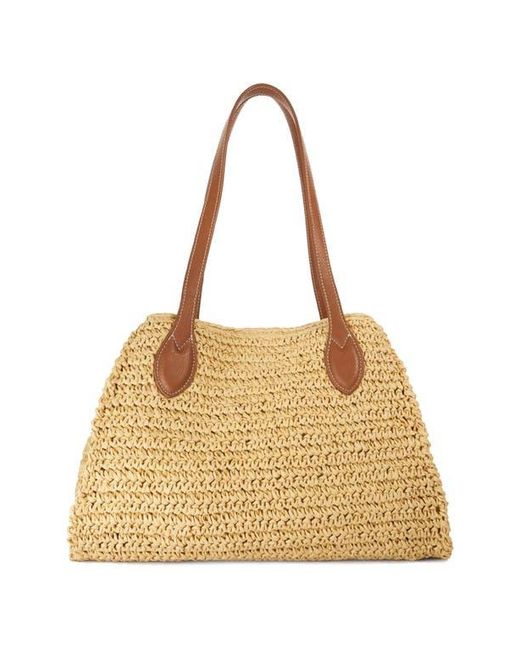 Dune Metallic Devotedly Raffia Satchel