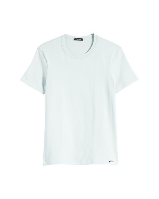 Tom Ford White Cotton Jersey Crewneck T-shirt for men