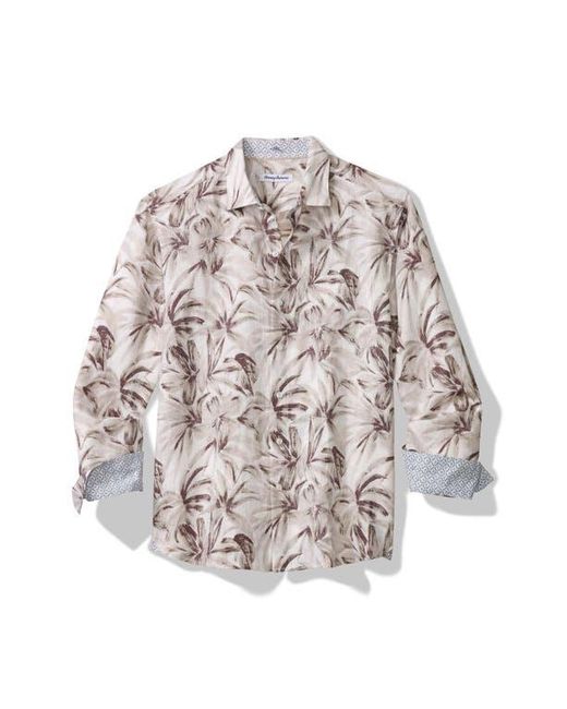 Tommy Bahama Brown Paradise Dunes Floral Linen Button-Up Shirt for men