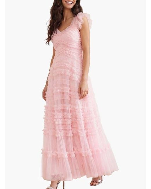 Needle & Thread Pink Amara Backless Gown