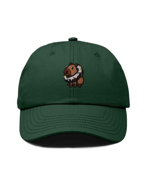 Alix Green Capybara Donut Embroidered Cap for men