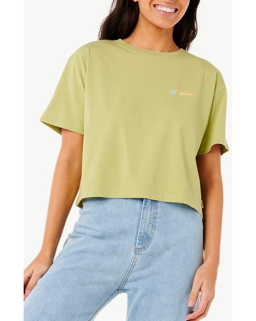 Rip Curl Green Dune Dancer Crop Graphic T-Shirt
