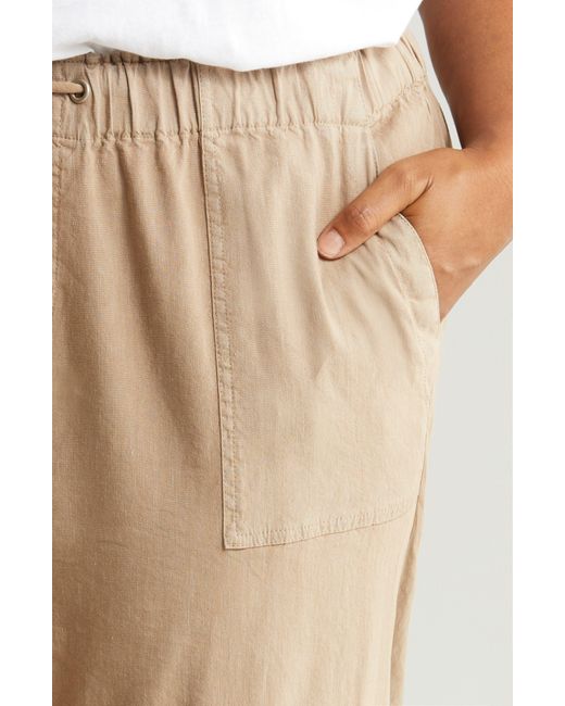Kut From The Kloth Natural Rosalie Drawstring Ankle Linen Blend Pants