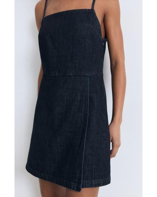 Mango Blue Denim Skort Romper