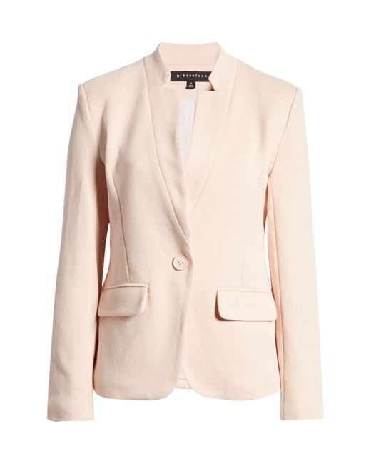 Notch collar clearance cotton blend blazer