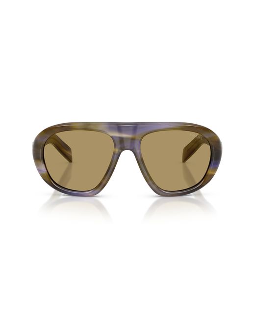 Prada Natural 56Mm Irregular Sunglasses
