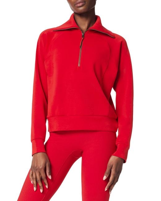 Spanx Red Airessentials Half Zip Sweatshirt