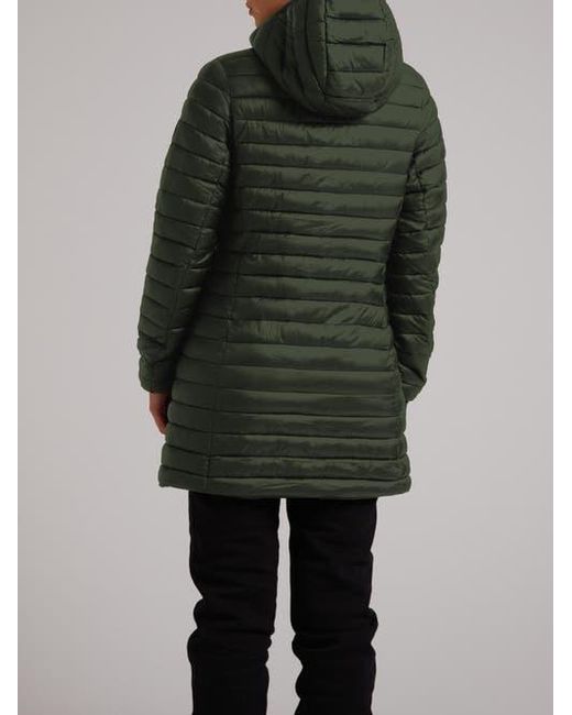 Jacket Green Satell1Te Longline Hooded Jacket