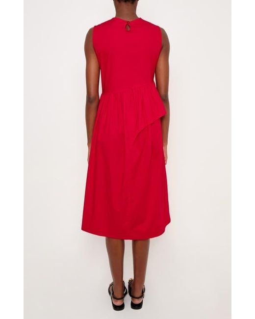 The Lulo Project Red The Bloodline Ruffle Sleeveless Midi Dress