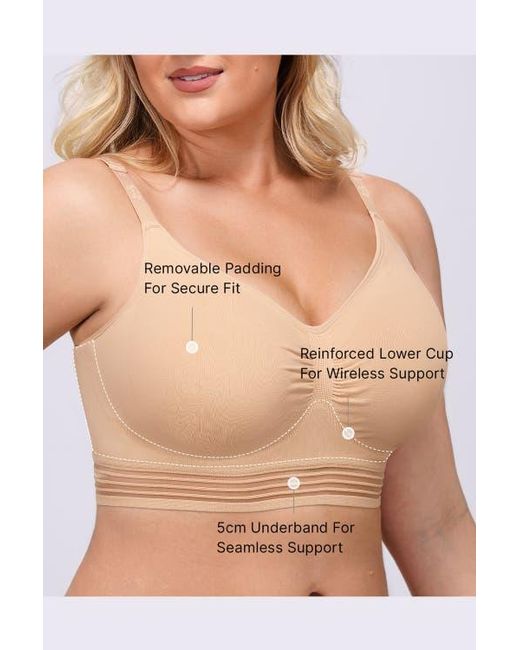 Shapellx Natural Wireless Full Coverage Seamless Bra