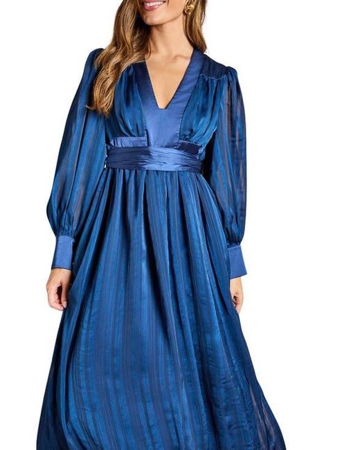 Coast Women's Blue V-Neck Long Sleeve Maxi Dress