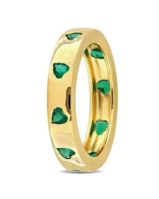 Julianna B Blue Lab-Created Gemstone Heart Eternity Ring