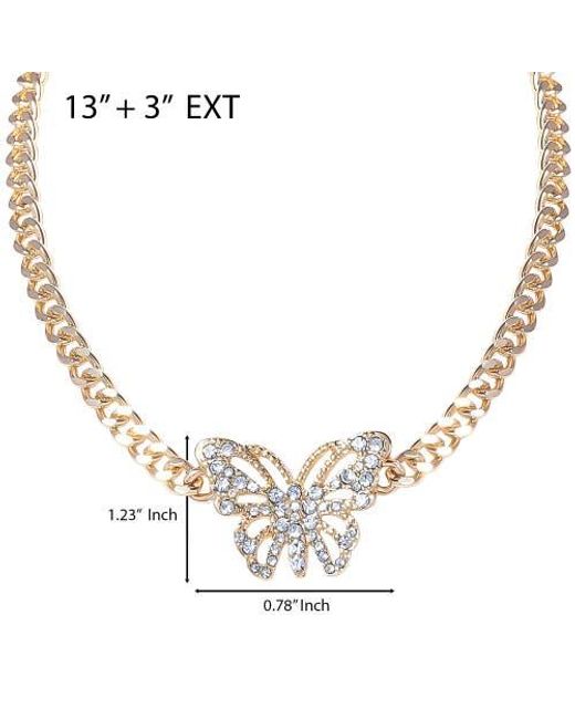 Jessica Simpson Metallic Butterfly Pendant Chain Necklace