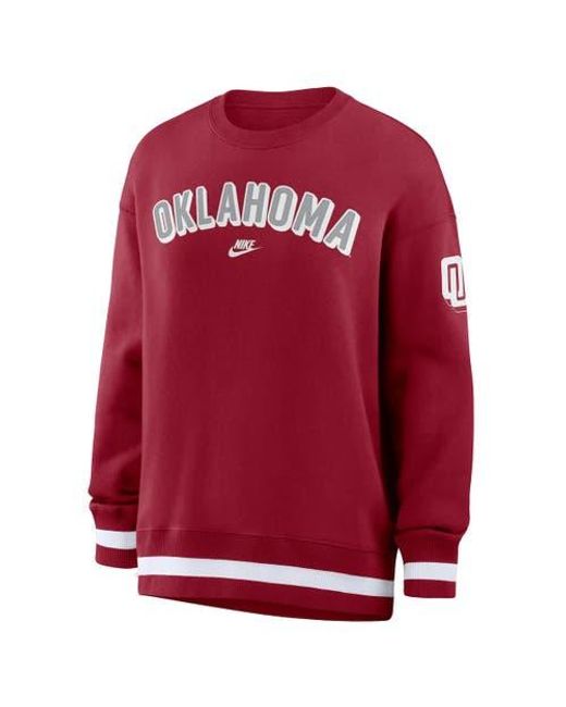 Nike Red Oklahoma Sooners Oversized Legacy Phoenix Sweatshirt