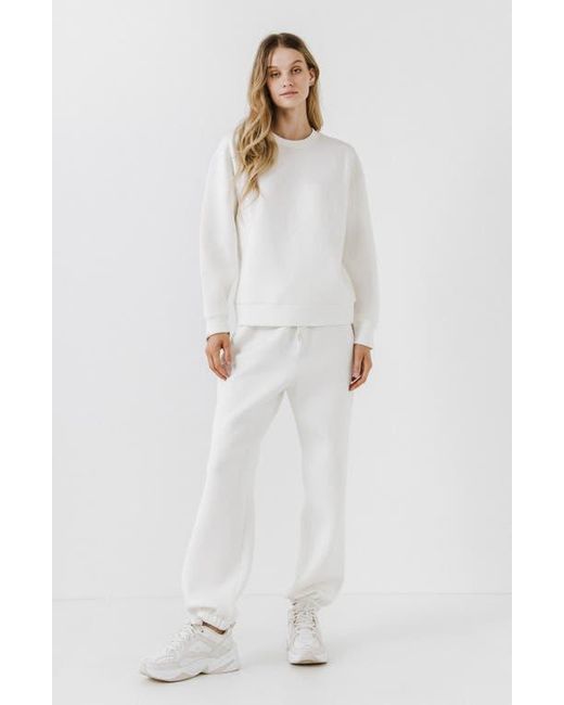 Grey Lab White Drawstring Joggers