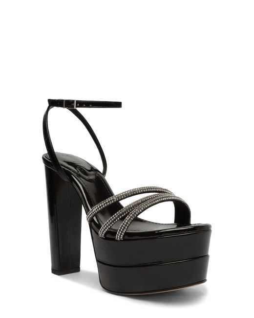 Schutz Piper Ankle Strap Platform Sandal In Black/cristal/black At ...