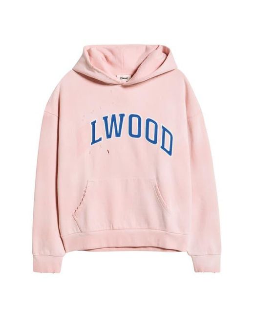 Elwood Pink Fireside Distressed Logo Hoodie for men