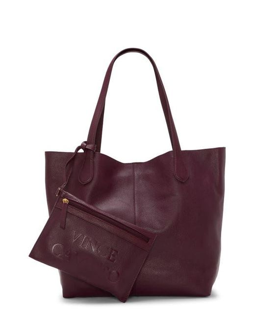 Vince Camuto Purple Jenna Pebble Leather Tote