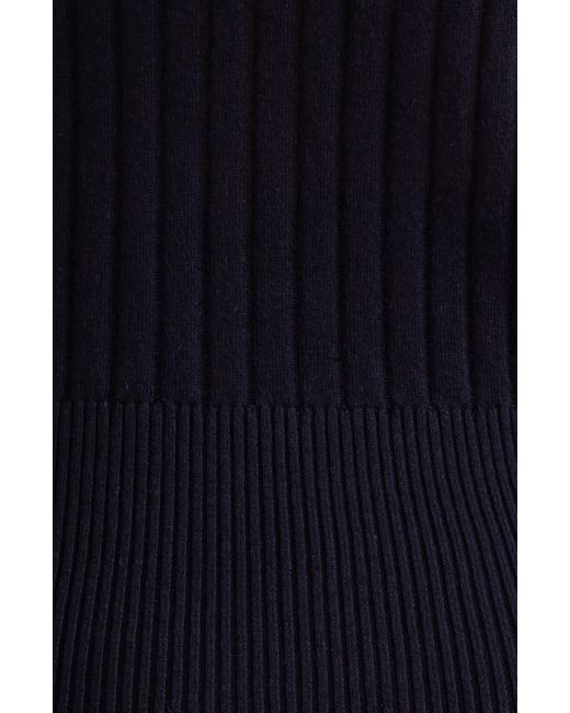 Max Mara Studio Blue Funale Silk & Wool Rib Sweater