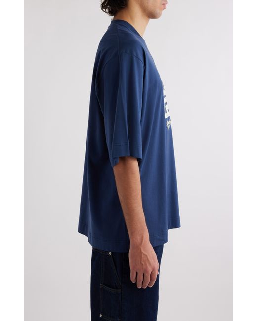 Givenchy Blue New Studio Fit Oversize Logo Graphic T-shirt for men