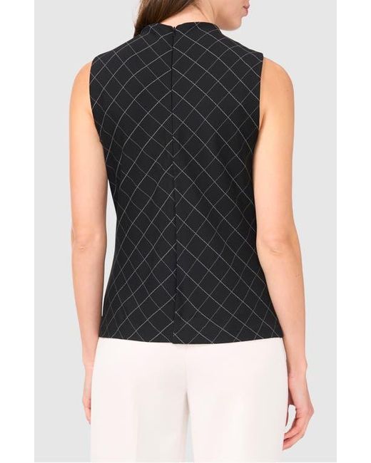 Halogen® Black Diamond Print Funnel Neck Ponte Shell