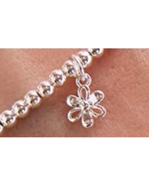 Estella Bartlett White Sienna Flower Beaded Stretch Bracelet