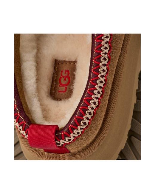 Ugg Brown Tazz Ii Genuine Shearling Lined Platform Slipper