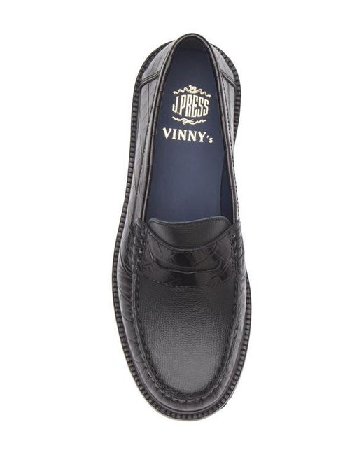 VINNY'S Black Yardee Penny Loafer for men