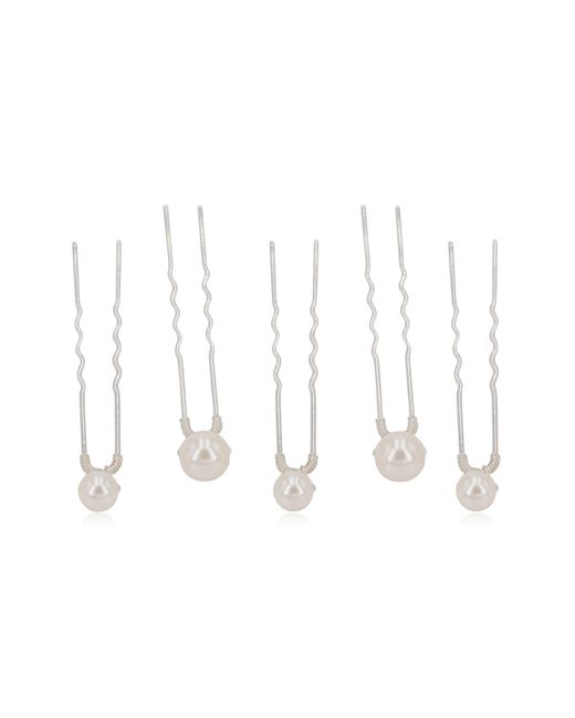 Brides & Hairpins Metallic Iva Set Of 5 Imitation Pearl Hair Pins