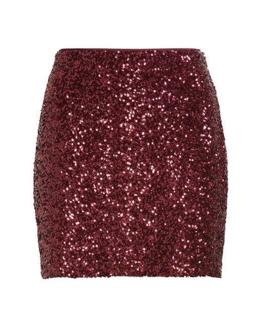 Open Edit Red Sequin Miniskirt