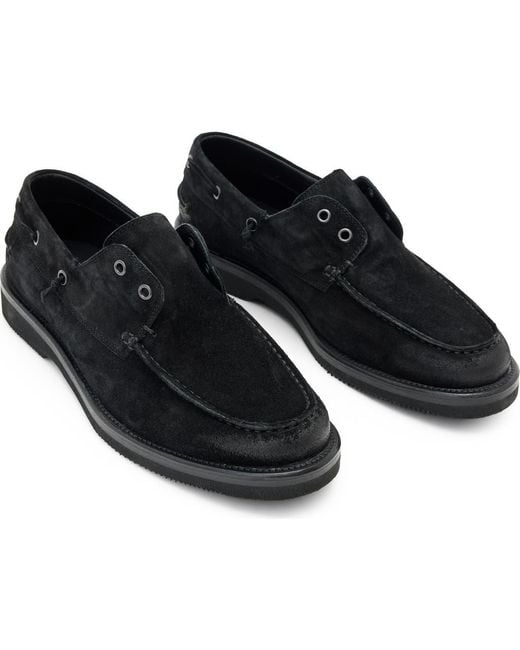 John Varvatos Black Varick Deck Shoe for men