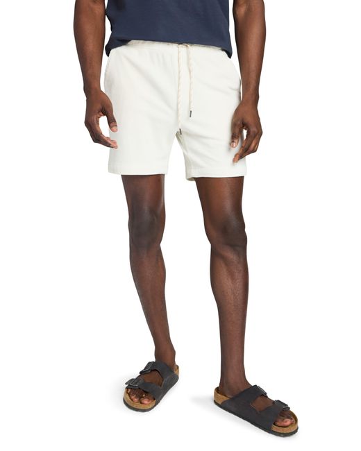 Faherty Brand White Corduroy Drawstring Shorts for men