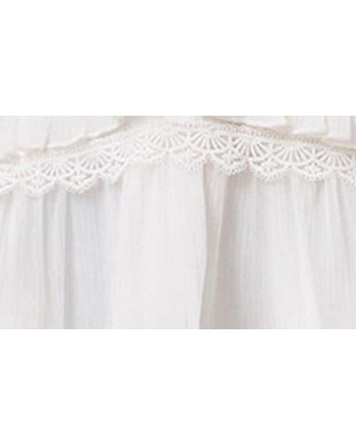 AllSaints White Zora Long Sleeve Tiered Dress
