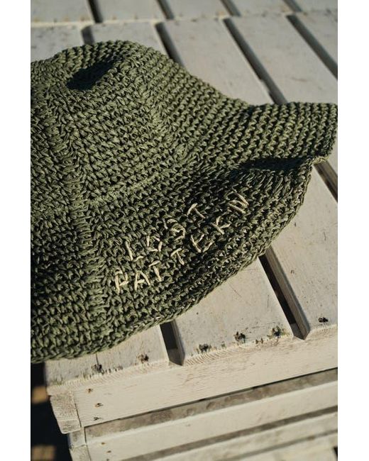 Lost Pattern Green Wanderlight Packable Straw Hat