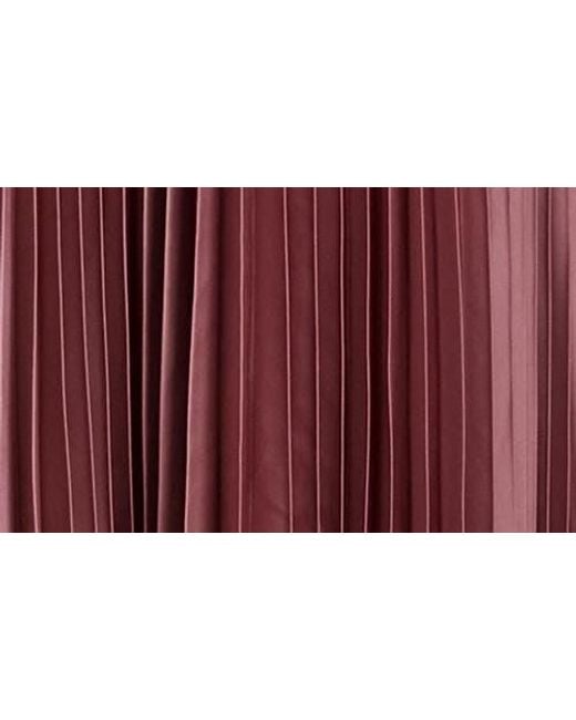 Ralph Lauren Red Pleated Charmeuse Midi Skirt