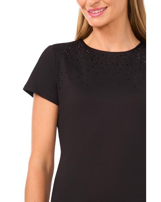 Halogen® Black Rhinestone Compression T-Shirt