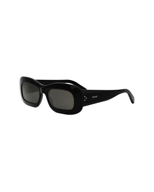 Céline Black 53Mm 3Dots Rectangular Sunglasses
