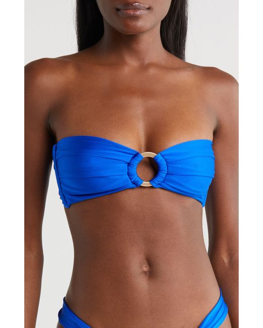 Kulani Kinis Blue Strapless O-ring Bikini Top
